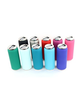 Cutie izoterma cu pai, 500 ml, albastru, colectia Soft touch - YOKO DESIGN